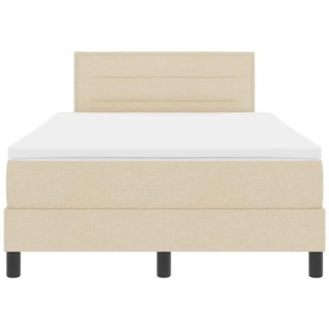 Letto a molle con materasso Crema 120 x 190 cm Tessuto - Foto 9