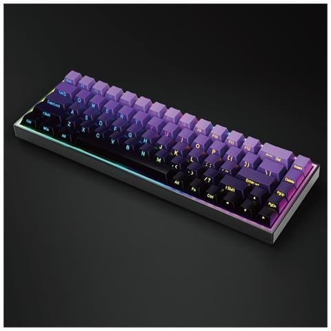 Tastiera Meccanica Cablata A Luce Mista 68 Tasti - Viola Sfumato Con Switch Blu - Foto 2