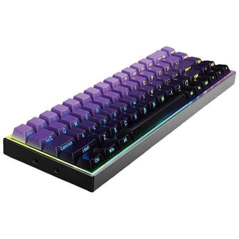 Tastiera Meccanica Cablata A Luce Mista 68 Tasti - Viola Sfumato Con Switch Blu - Foto 1