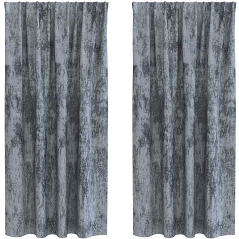 Tenda con tende 2 pcs Grigio argento 175 x 140 cm Velluto - Foto 1
