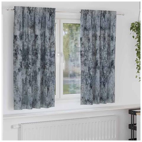 Tenda con tende 2 pcs Grigio argento 175 x 140 cm Velluto - Foto 2