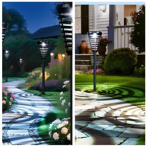 Lampada Solare Da Giardino Con Colori Bianco E Rgb - Torcia Solare Di Halloween - Foto 3