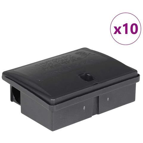 Trappole per Topi 10 pz Nere 13x10x4 cm - Foto 1