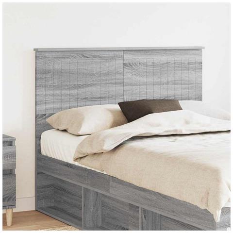Testiera con testiera Grigio Sonoma 120 cm Legno multistrato - Foto 2