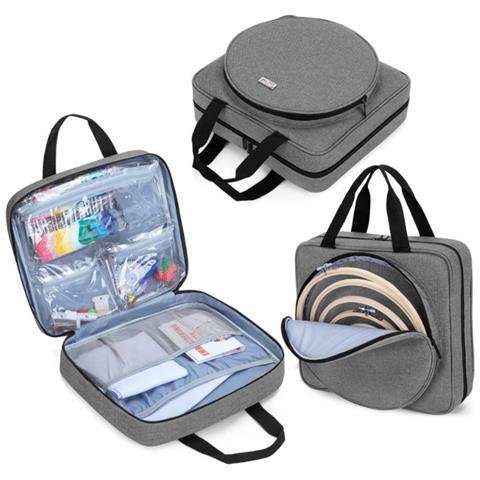 Borsa Portaoggetti Per Ricamo /cucito Di Grande Capacità - Organizer Portatile Grey - Foto 2