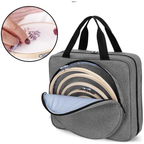 Borsa Portaoggetti Per Ricamo /cucito Di Grande Capacità - Organizer Portatile Grey - Foto 5
