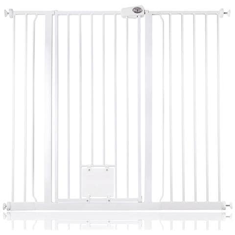 Bettacare Cancelletto Per Animali Con Gattaiola Bloccabile, 120.3cm - 127.9cm, Bianco, Altezza Di 104cm - Foto 1