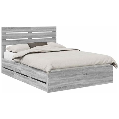 Struttura del letto con cassetto Grigio Sonoma 140 x 190 cm - Foto 1