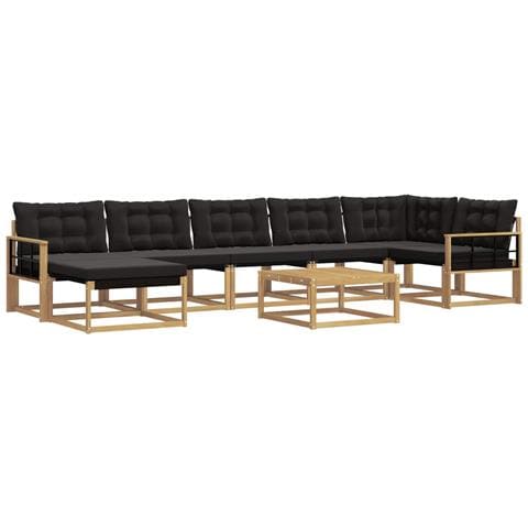 Set di divani da esterno 8 pcs Bianco e Nero - Foto 1