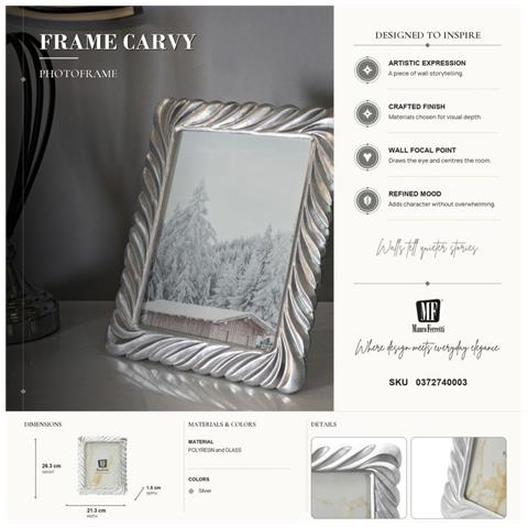 Cornice Portafoto Carvy In Resina Argento 15x20 - Foto 7