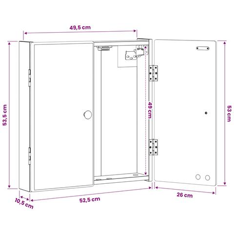 Armadio per Dartboard BREDA Bianco 52,5 x 10,5 x 53,5 cm - Foto 9
