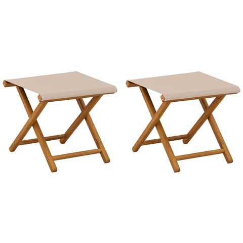 Lettino 2 pcs Legno di Eucalipto Massello Beige - Foto 1