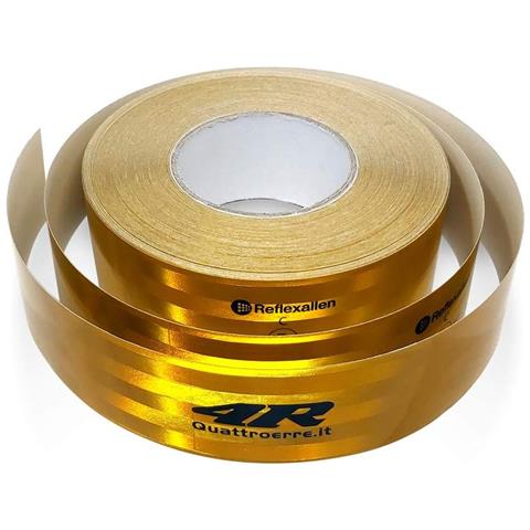 Pellicola Adesiva Omologata Retroriflettente 3M per Bordatura Veicoli, Giallo, 50 mm x 50 m - Foto 1