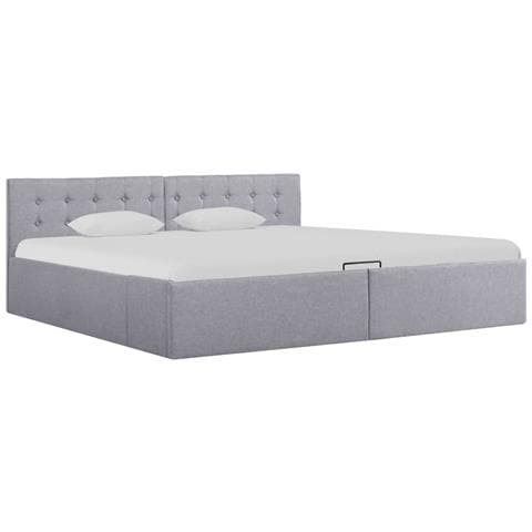 Giroletto Con Contenitore Grigio Chiaro In Tessuto 180x200 Cm - Foto 1