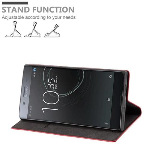 Custodia Compatibile Con Sony Xperia Xz Premium In Rosso Mela - Coperchio Protettiva Con Chiusura Magnetica, Funzione Stand E Tasca Per Le Carte - Foto 2