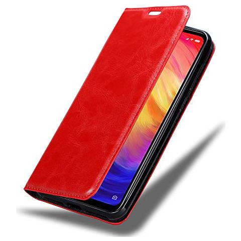 Custodia Compatibile Con Xiaomi Redmi Note 7 In Rosso Mela - Coperchio Protettiva Con Chiusura Magnetica, Funzione Stand E Tasca Per Le Carte - Foto 1