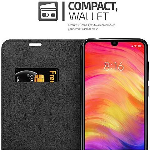 Custodia Compatibile Con Xiaomi Redmi Note 7 In Rosso Mela - Coperchio Protettiva Con Chiusura Magnetica, Funzione Stand E Tasca Per Le Carte - Foto 2