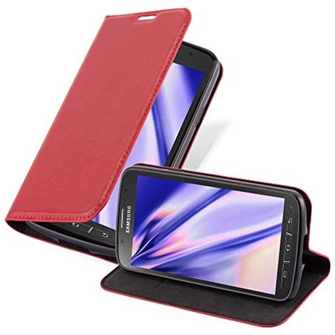 Custodia Compatibile Con Samsung Galaxy S4 Active In Rosso Mela - Coperchio Protettiva Con Chiusura Magnetica, Funzione Stand E Tasca Per Le Carte - Foto 1