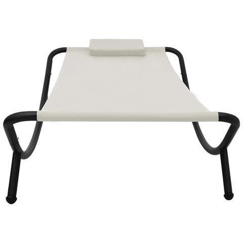 Lettino da Giardino Crema 200x90 cm in Acciaio - Foto 7