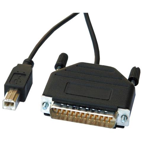 12.02.1074 D-Sub 25-pin (DB-25) USB 2.0 Type B Nero cavo di interfaccia e adattatore - Foto 1