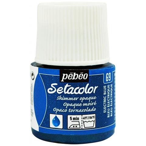 Pittura Tessile Setacolor Effetto Metallico Opaco - Blu Elettrico - 45 Ml - Foto 1