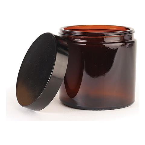 Vaso Per Candele In Vetro Ambrato Con Coperchio 500 Ml - Foto 1