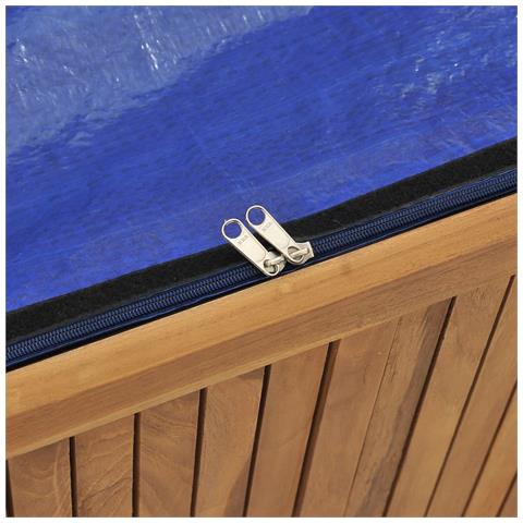 Cassa da Giardino 114x50x58 cm in Legno Massello di Teak - Foto 2