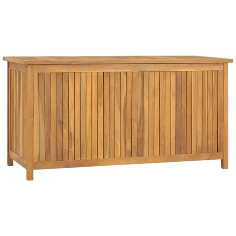 Cassa da Giardino 114x50x58 cm in Legno Massello di Teak - Foto 1