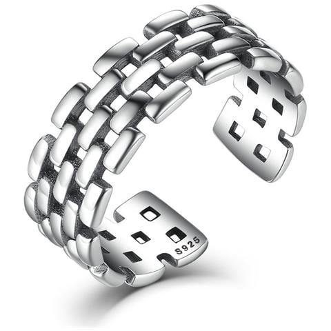 Anello Punta Solida Argento Sterling .925 Fascia Piatta - Foto 2