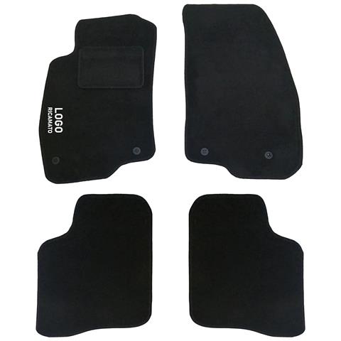 Tappetini Auto Compatibili Per Grande Punto Dal 2013 | Tappeti Sagomati | In Moquette Nera | Logo Ricamato Battitacco E 4 Clip Di Fissaggio | Accessori Interni - Foto 1