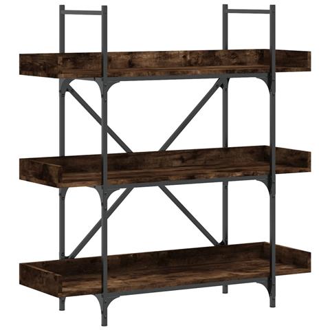 Libreria 3 Ripiani Rovere Fumo 100x33x108,5cm Legno Multistrato - Foto 2