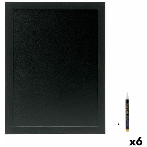 Lavagna Woody Teca Da Muro Nero 80 X 60 Cm - Foto 1