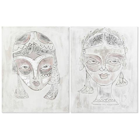 Quadro Dkd Home Decor 80 X 3,7 X 100 Cm Viso Coloniale (2 Unità) - Foto 1