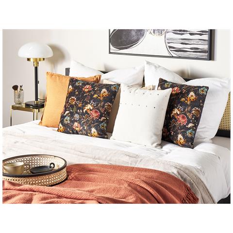 Cuscino Decorativo Ramonda Cotone 45 X 45 Cm Floreale Multicolore - Foto 1