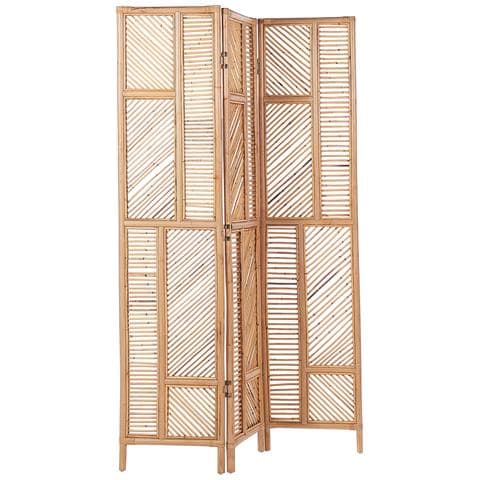 Paravento 3 Pannelli Per Stanze Rattan Naturale 117 X 180 Cm Lamezia - Foto 2