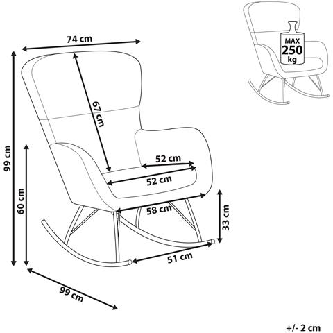 Sedia A Dondolo Bouclé Verde Scuro Anaset - Foto 2