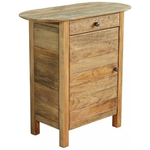 Mobiletto Comodino Da Ingresso Casa O Camera Da Letto In Legno Di Pino Con Anta E Cassetto Timoti - Foto 1