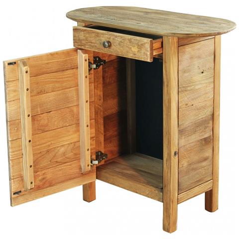 Mobiletto Comodino Da Ingresso Casa O Camera Da Letto In Legno Di Pino Con Anta E Cassetto Timoti - Foto 2