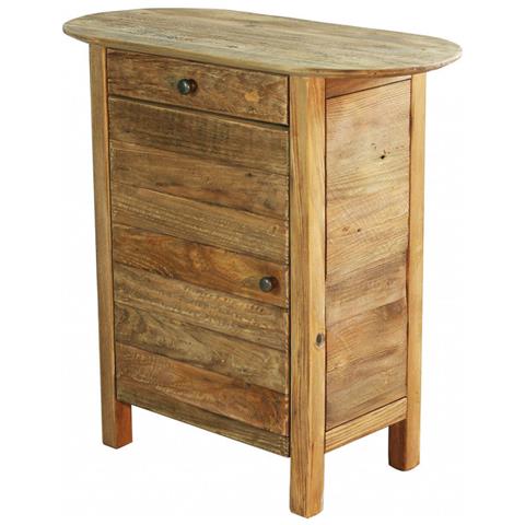 Mobiletto Comodino Da Ingresso Casa O Camera Da Letto In Legno Di Pino Con Anta E Cassetto Timoti - Foto 8