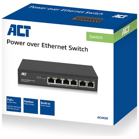 AC4430 switch di rete Non gestito Fast Ethernet (10/100) Supporto Power over Ethernet (PoE) Nero - Foto 4