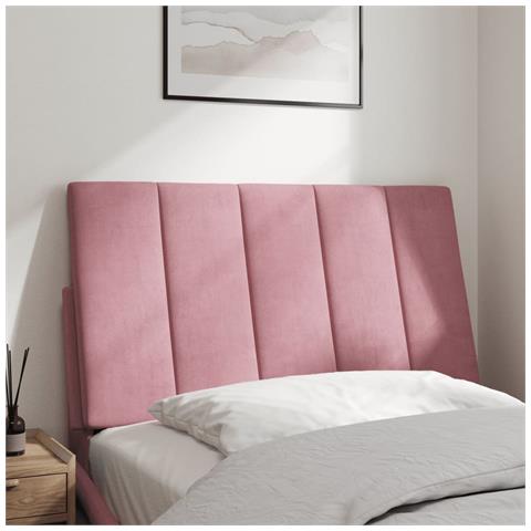 Cuscino Testiera Rosa 90 Cm In Velluto - Foto 3
