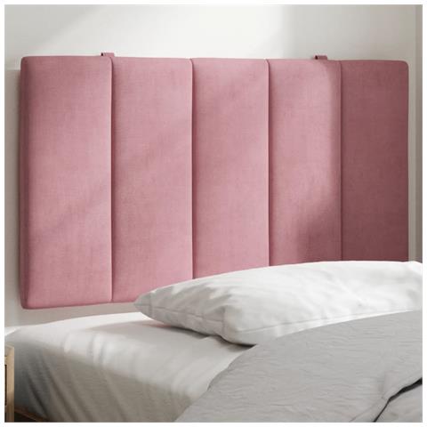 Cuscino Testiera Rosa 90 Cm In Velluto - Foto 1