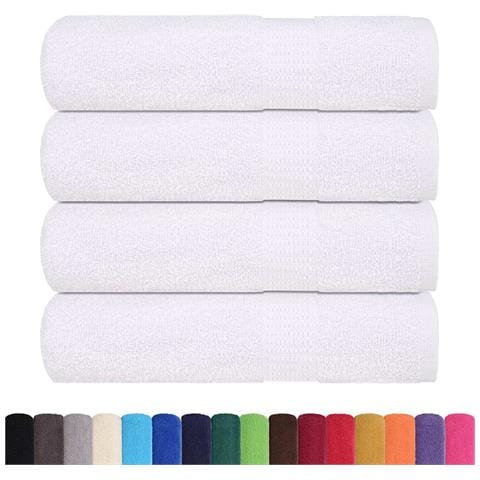 Asciugamani 4 Pz Bianchi 50x100 Cm 360 G /m 100% Cotone - Foto 2