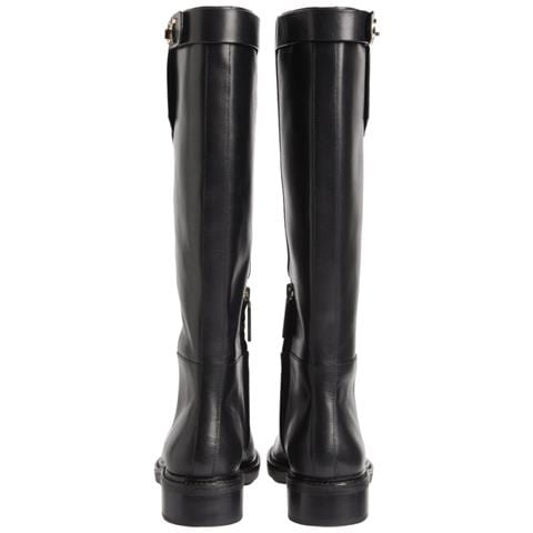 Rubber Sole Knee Boot W Hw Stivali Pelle Scarpe Donna Nero Eu 36, Hw0hw01255 Bax - Foto 3