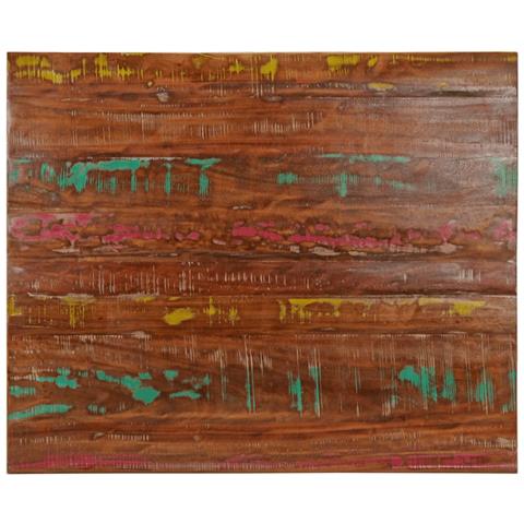 Piano Tavolo 90x80x3,8 Cm Rettangolare In Massello Di Recupero - Foto 1