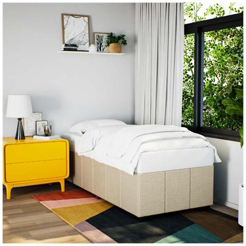 Giroletto Senza Materasso Crema 80x200 Cm In Tessuto - Foto 1