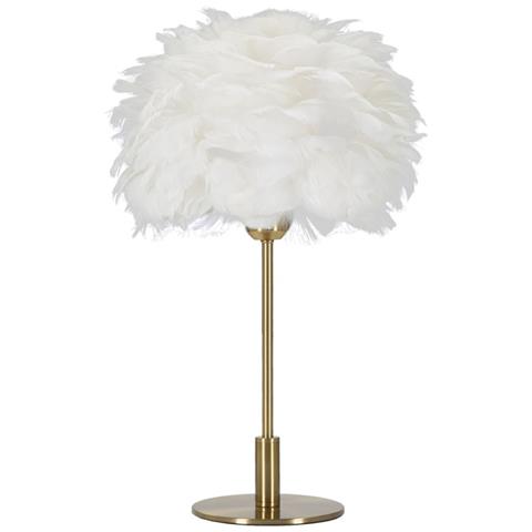 Lampada Da Tavolo Piume 7 - Bianco - Metallo - 30x30x50 Cm - Foto 1