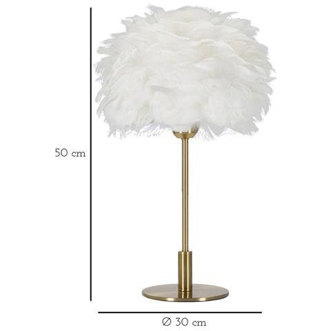 Lampada Da Tavolo Piume 7 - Bianco - Metallo - 30x30x50 Cm - Foto 6