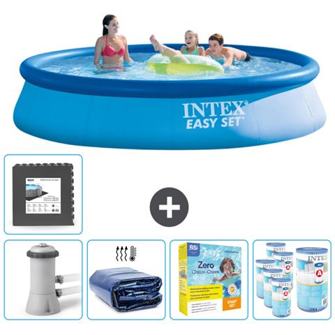 Piscina Fuori Terra - In Giro - 396x396x84 Cm - Blu - Include Accessori Coordinati Cb24 - Foto 1