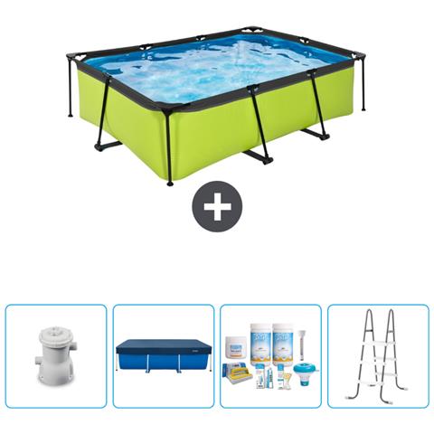 Piscina Fuori Terra - Rettangolo - 220x150x65 Cm - Groen - Include Accessori Coordinati Cb6 - Foto 1